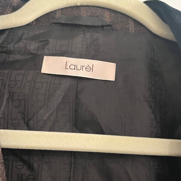 VNTG Laurel for Escada Fitted Blazer Striped Brown and Black | Size 38 , MED 10 - Picture 5 of 5